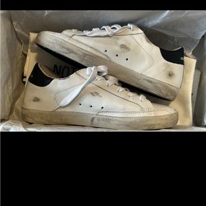 Golden Goose distressed Superstar glittered sneakers. ** Brand new.